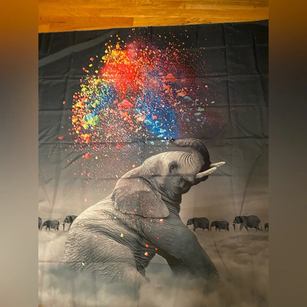 Colorful elephant tapestry